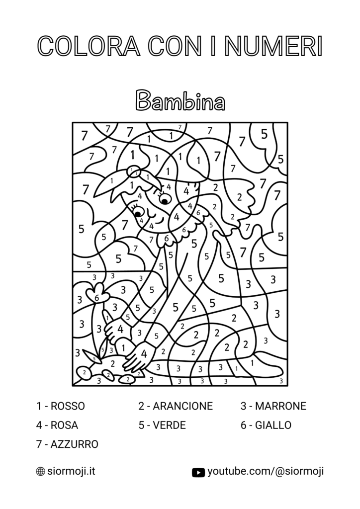 Colora con i Numeri - Bambina