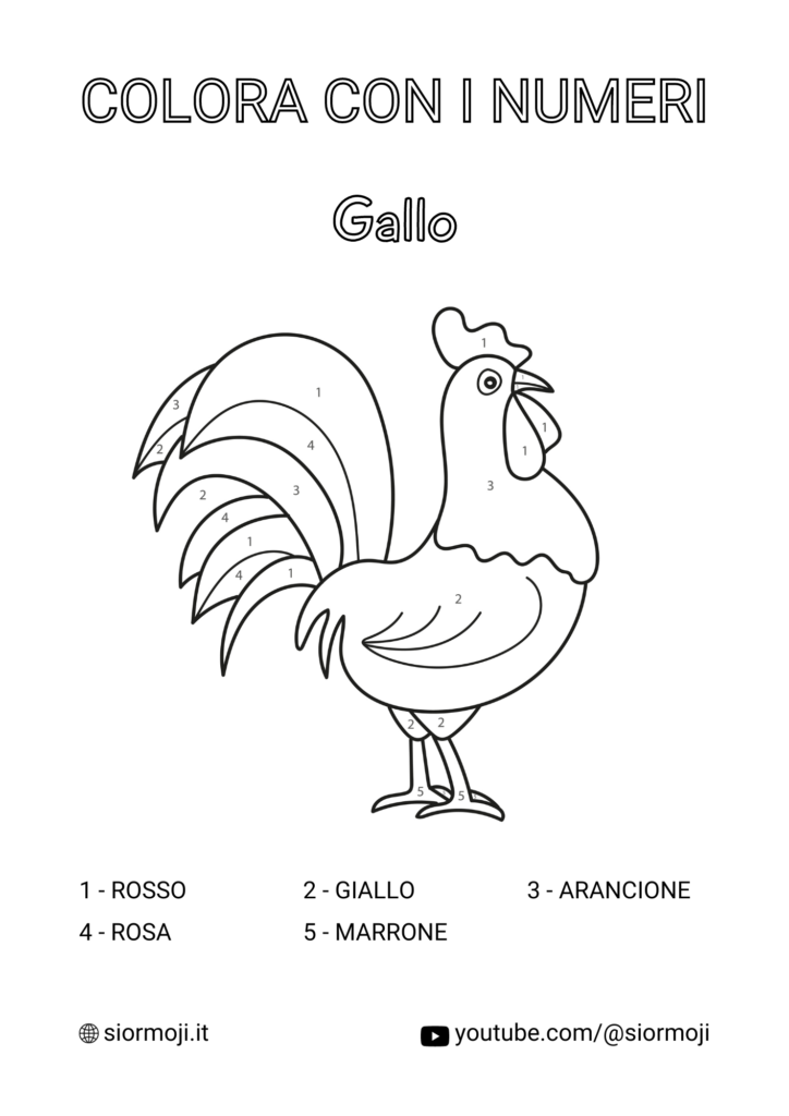 Colora con i Numeri - Gallo