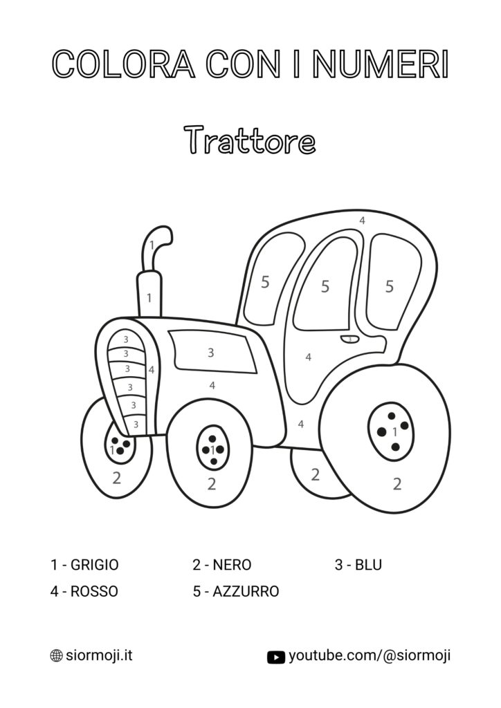 Colora con i Numeri - Trattore